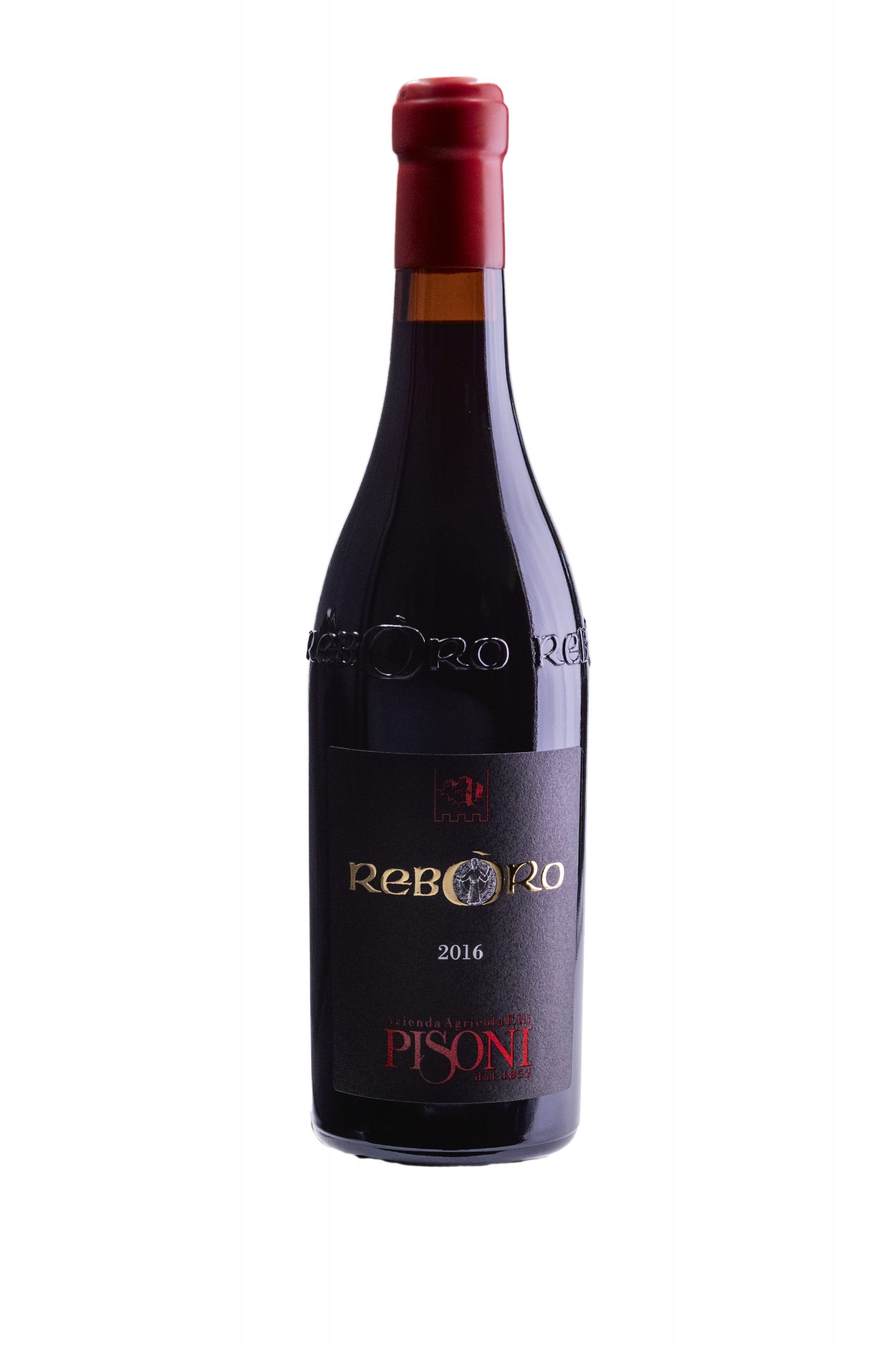 Flasche mit REBORO, seltener Rotwein aus dem Trentin